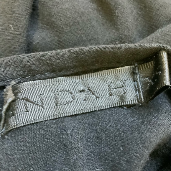 Indah Black Rayon Maxi Dress Elastic Smocked Waist High Side Slits sz XS - Picture 7 of 10